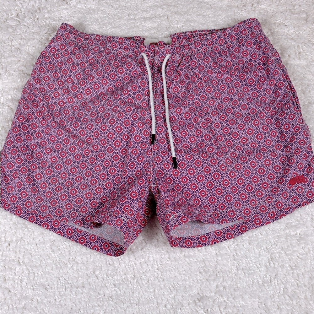Solid & Striped Men's Red Patterned Swim Shorts, … - image 1
